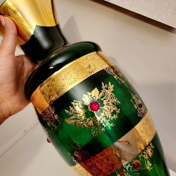 Vintage Italian Emerald Green Vase 17" - Picture 4 of 8